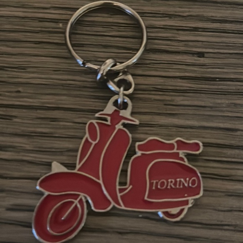 Torino Red Scooter Keychain, new, Made in Italy, stocking stuffer